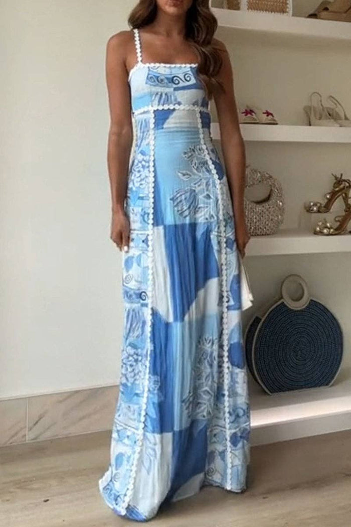 Strapless Maxi Dress with Pattern