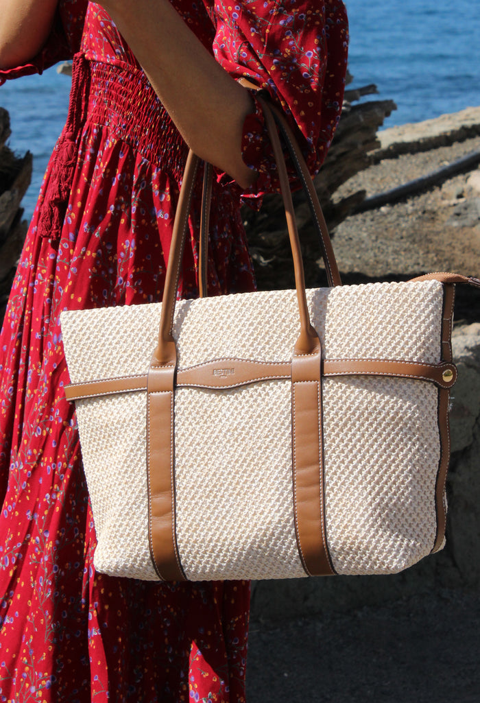 Straw Effect Tote Bag