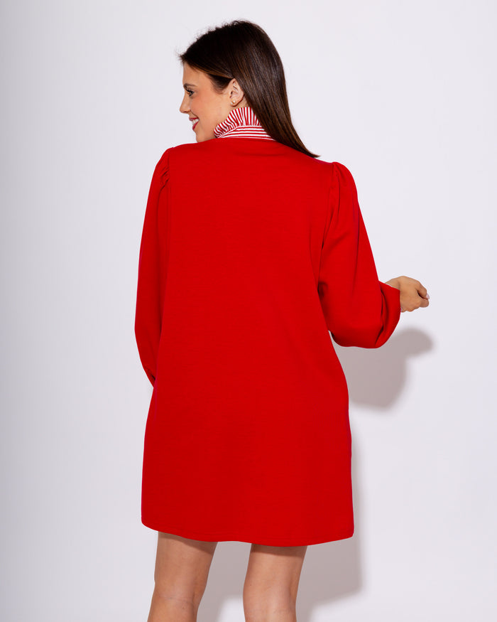 Stripe Contrast Accent Shift Dress