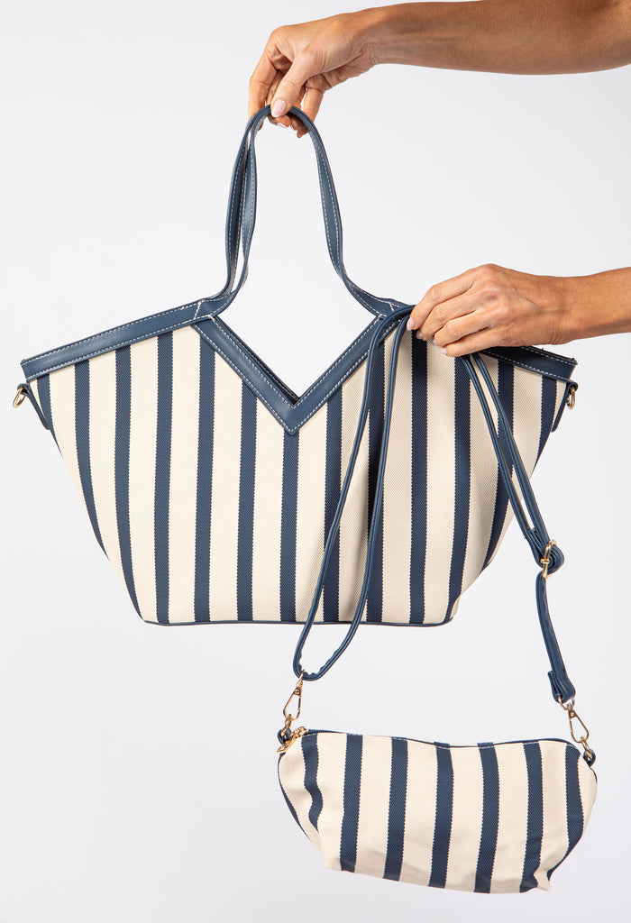 Striped Beach Tote Bag