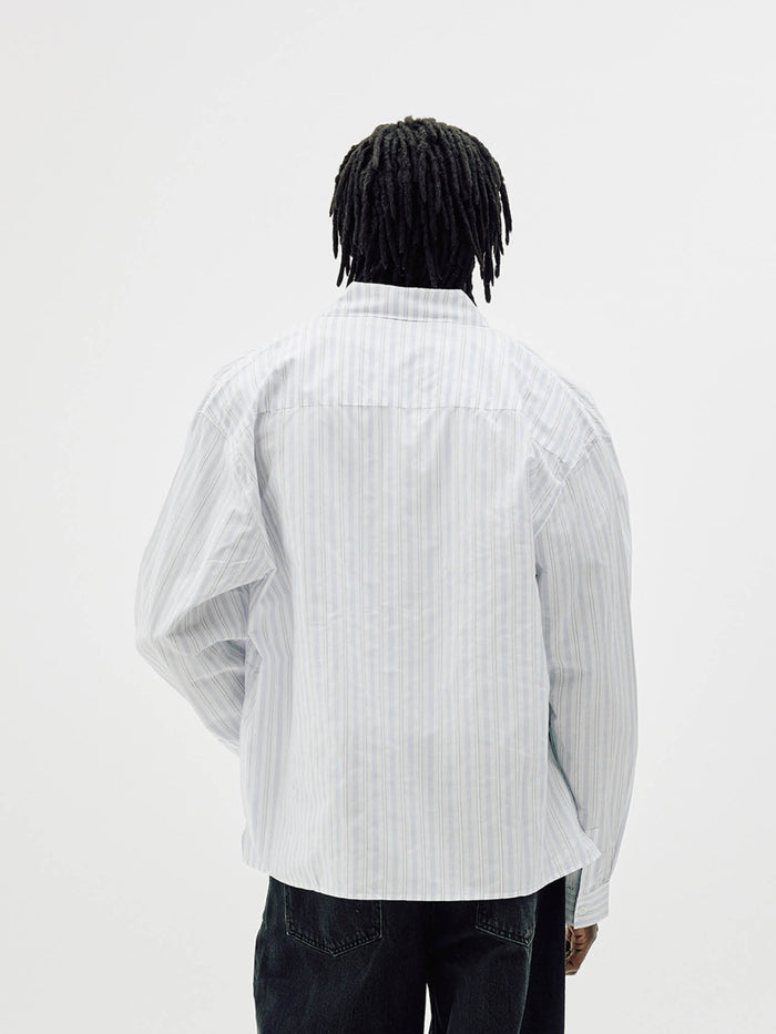 Striped Button-Up Shirt - Blue Stripe