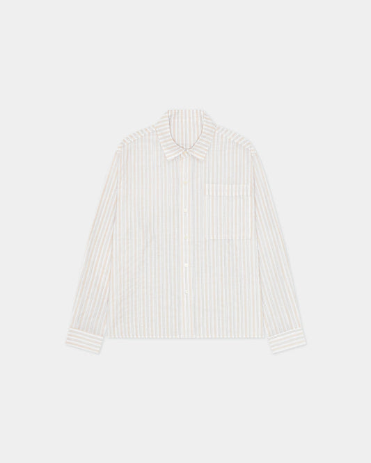 Striped Button-Up Shirt - Brown Stripe