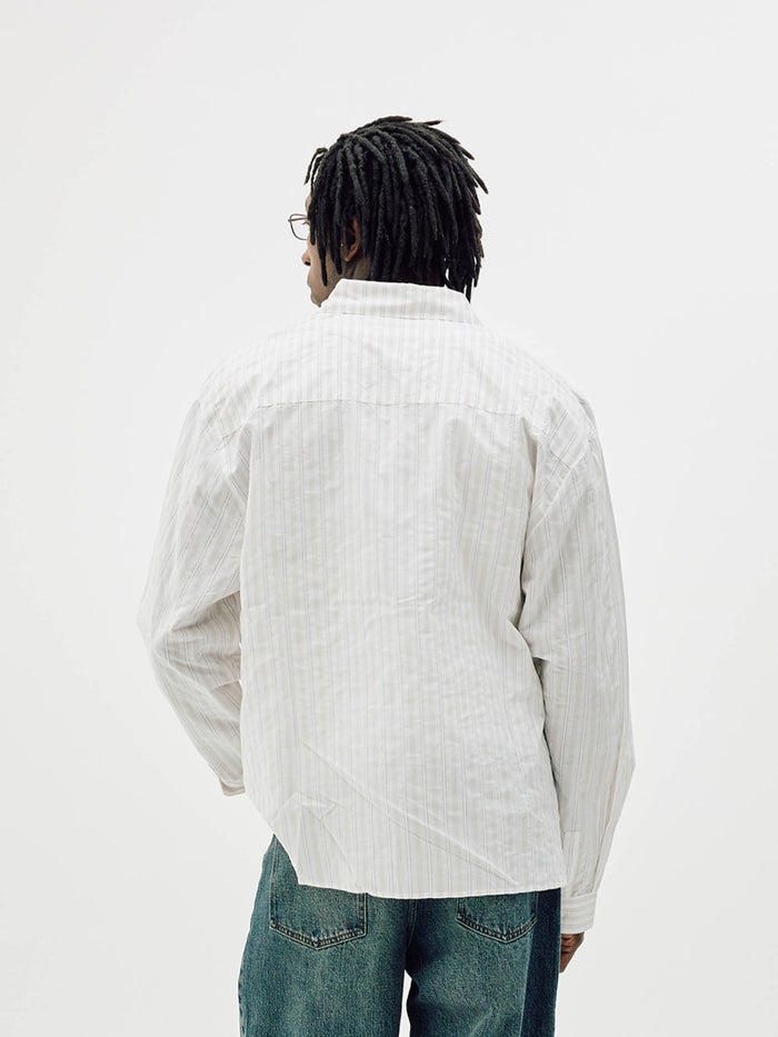 Striped Button-Up Shirt - Brown Stripe