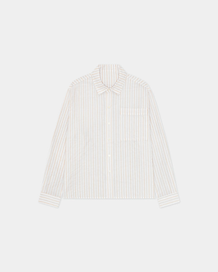 Striped Button-Up Shirt - Brown Stripe
