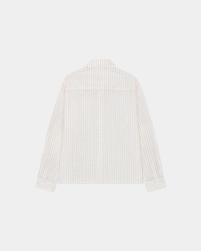 Striped Button-Up Shirt - Brown Stripe