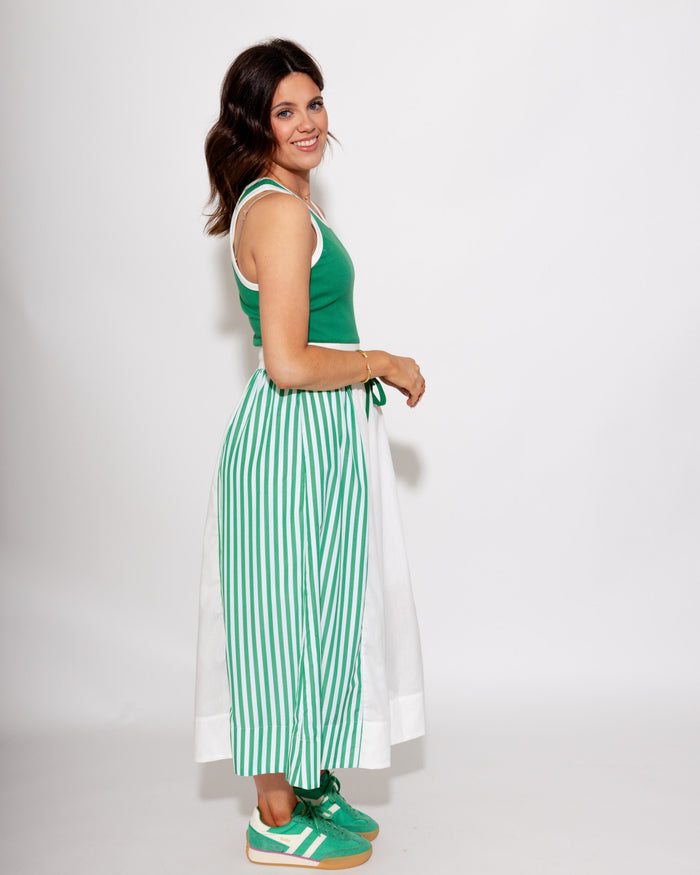 Striped Color Block Midi Dress