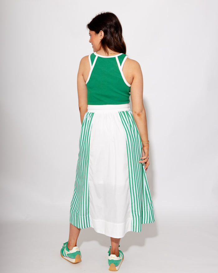 Striped Color Block Midi Dress