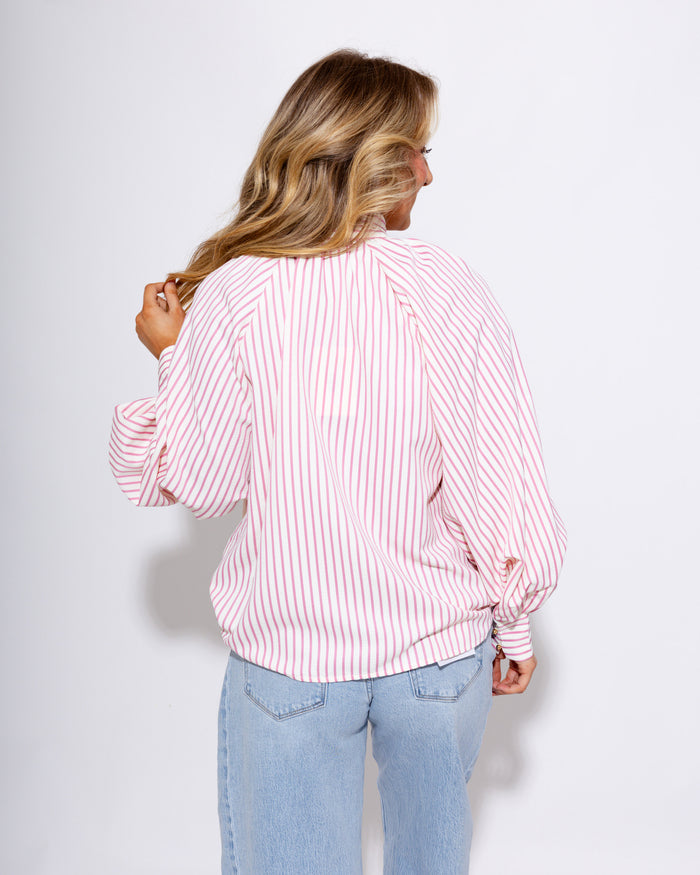 Striped Statement Bow Top