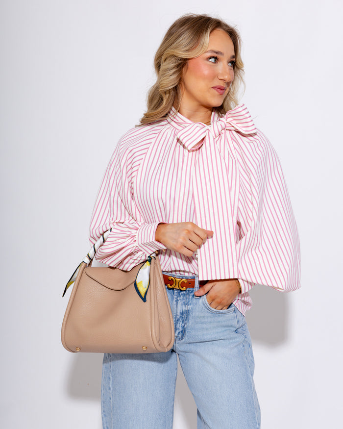 Striped Statement Bow Top