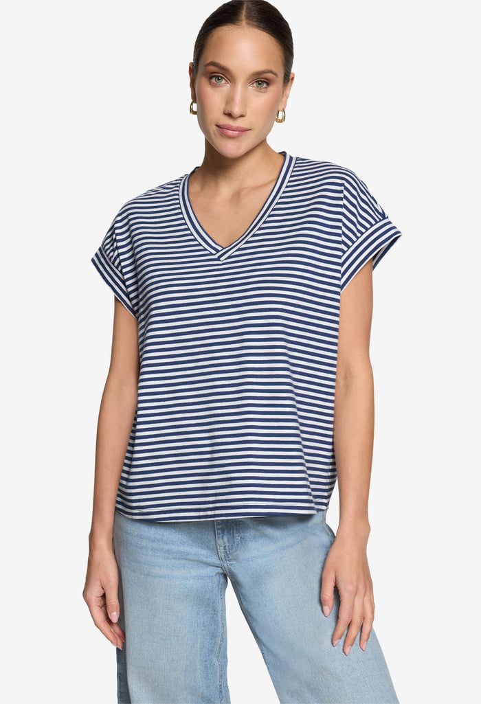 Striped V-Neck T-Shirt