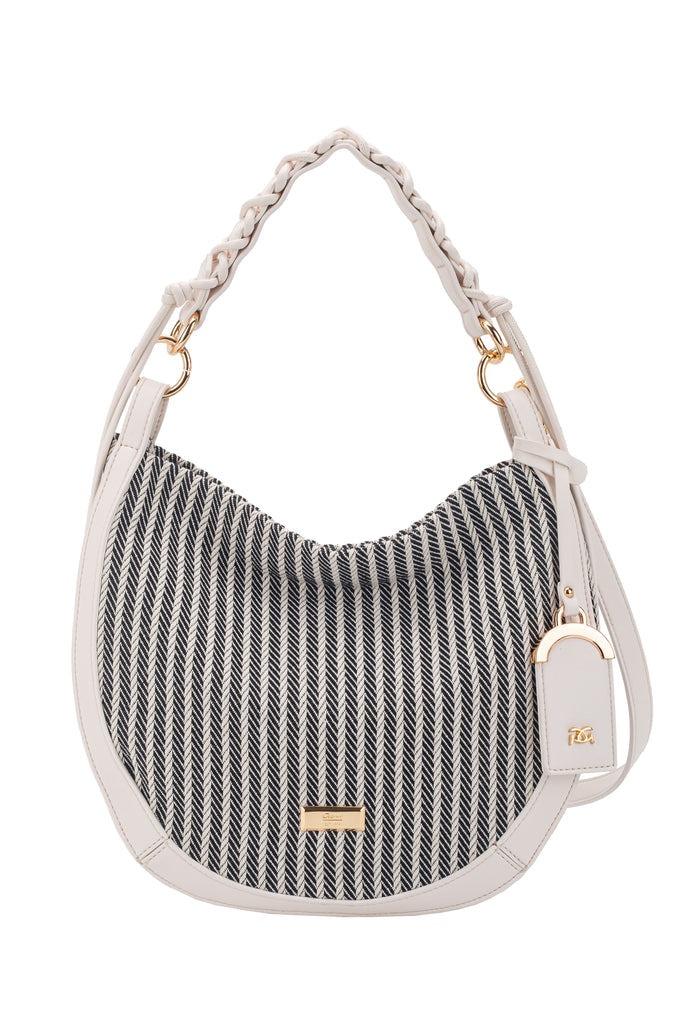 Striped Woven Curve Bag