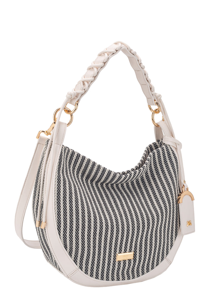 Striped Woven Curve Bag