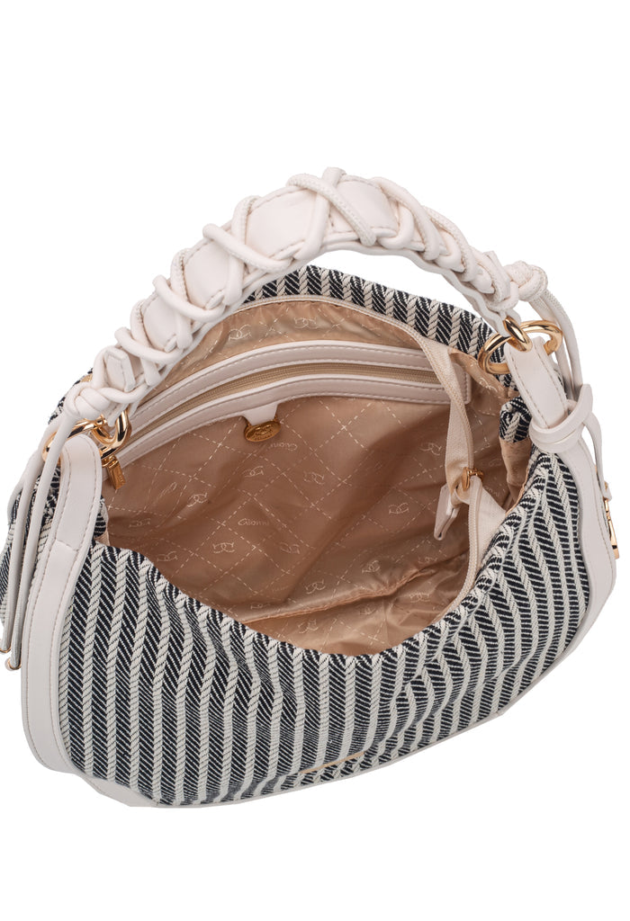 Striped Woven Curve Bag