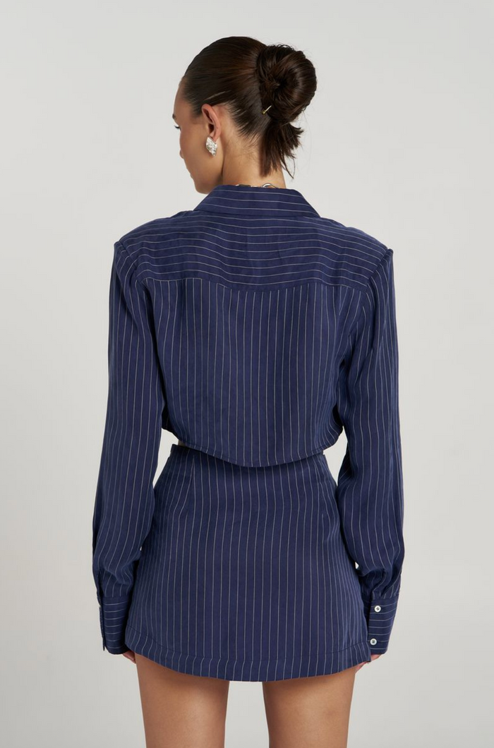 Summi Summi Asym Skort - Navy Pinstripe