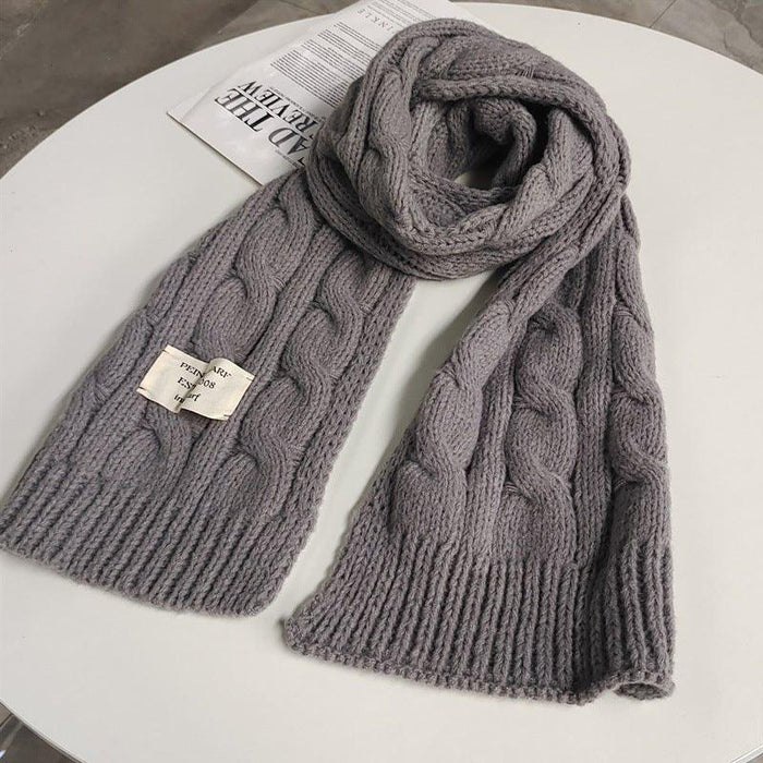 Sweet Labeling 8-Word Twist Apricot Women's Small Scarf in Deer Plush Fabric for Warmth and Style - Allen-Fitness