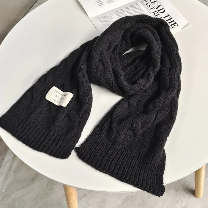 Sweet Labeling 8-Word Twist Apricot Women's Small Scarf in Deer Plush Fabric for Warmth and Style - Allen-Fitness