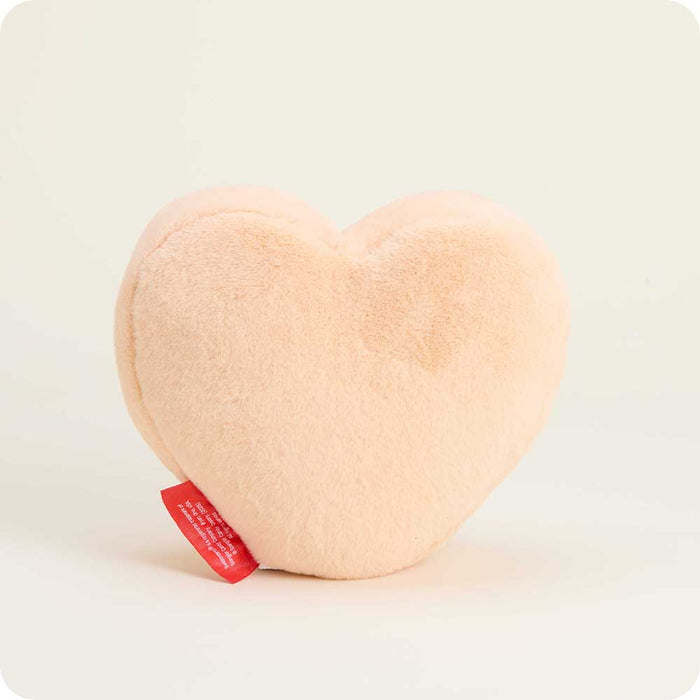 microwavable sweethearts peach cutie pie conversation heart warmies stuffed animal back view