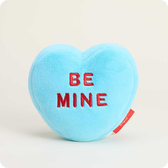 microwavable sweethearts blue be mine conversation heart warmies stuffed animal front