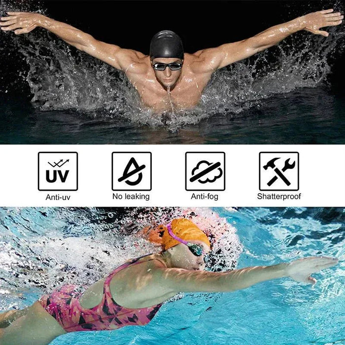 Swimming Goggles for Men & Women – Anti-Fog UV Protection, Waterproof, Adjustable Silicone Swim Goggles for Adults & Kids - Allen-Fitness