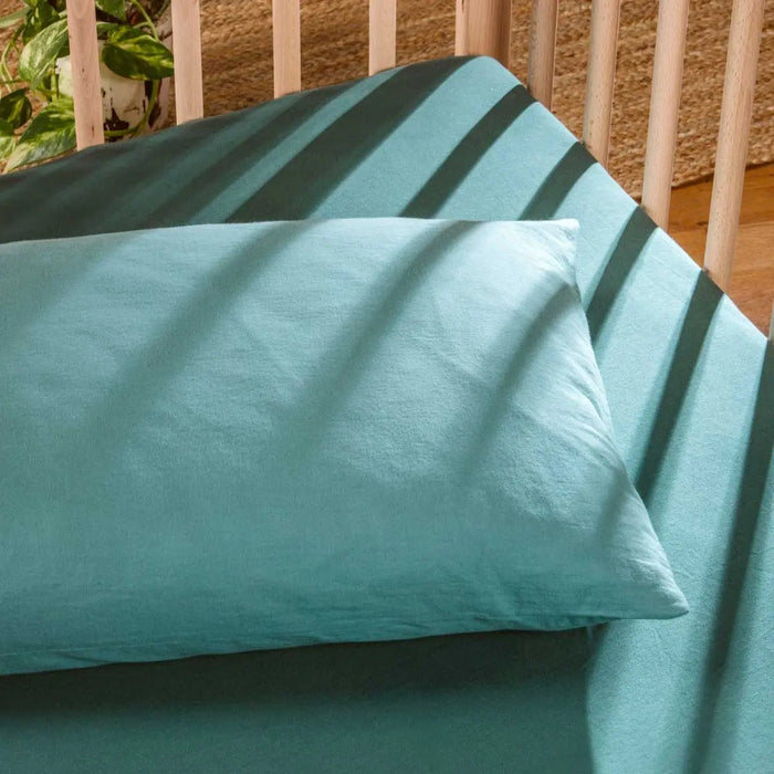 Taie d’oreiller bébé en coton bio Kadolis -  Eucalyptus 40x60cm