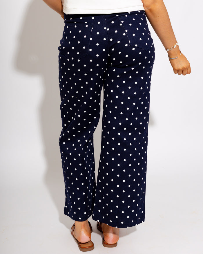 Tailored Polka Dot Pants in Navy
