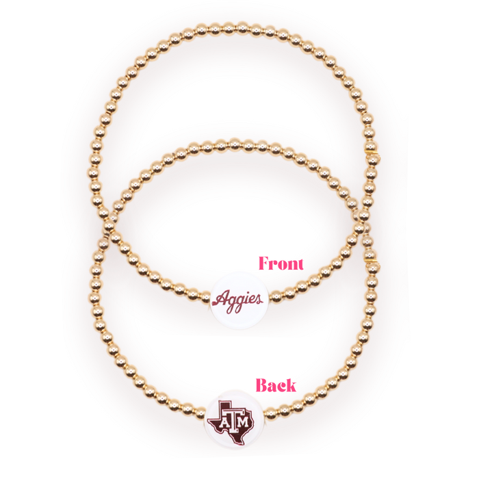 TAMU/Aggies Logo + Sprinkle Bracelet Stack