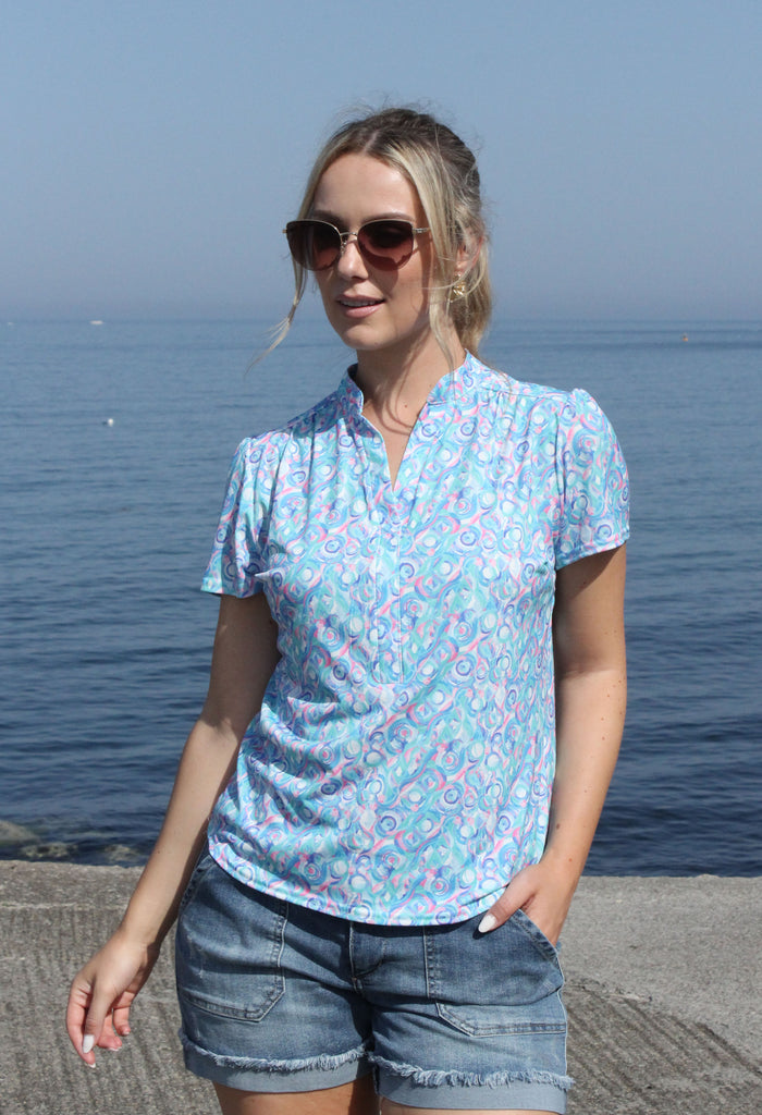Tara Abstract Print Top