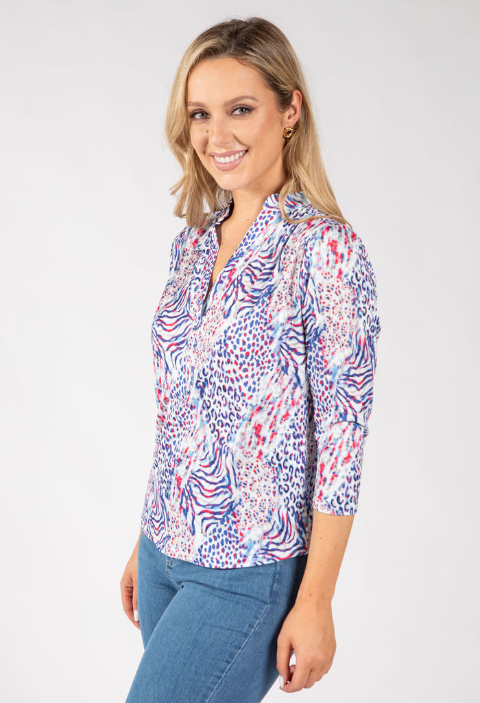 Tara Animal Print Blouse