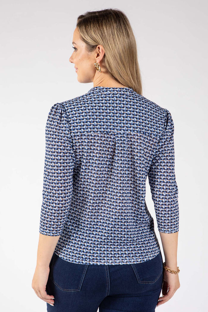 Tara Geometric Print Top