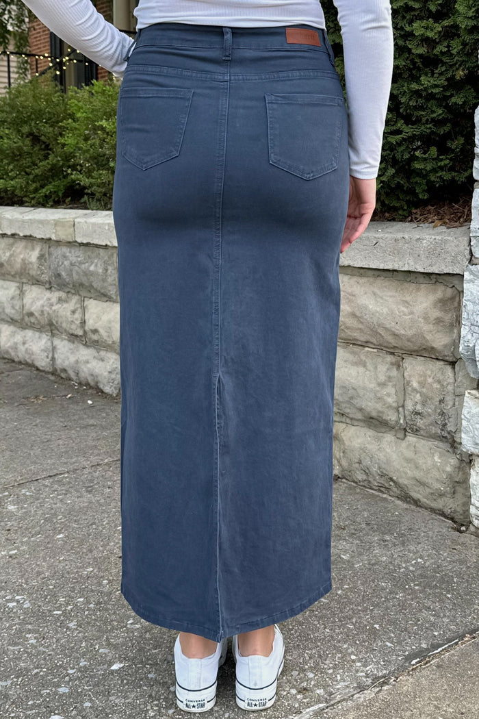 Taylee Denim Maxi Skirt in Navy (FINAL SALE)