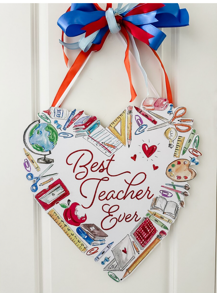Teachers Heart PVC Door Hanger