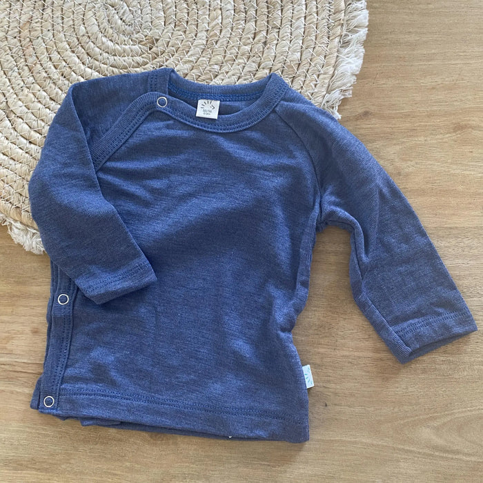 Tee-shirt kimono laine & soie Popolini - Océan