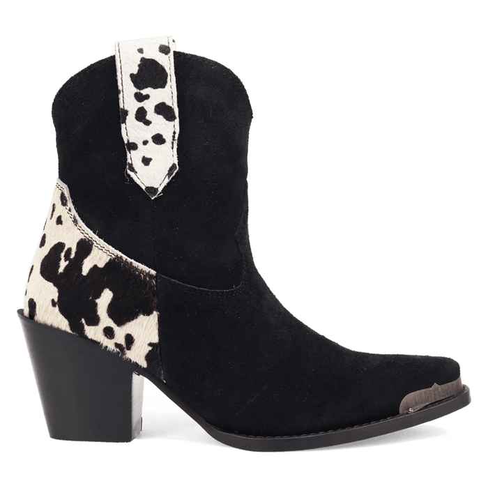 PRODUCT SHOT TEXAS CHARM SUEDE LEATHER BOOTIE AT 90 DEGREE INSIDE ANGLE