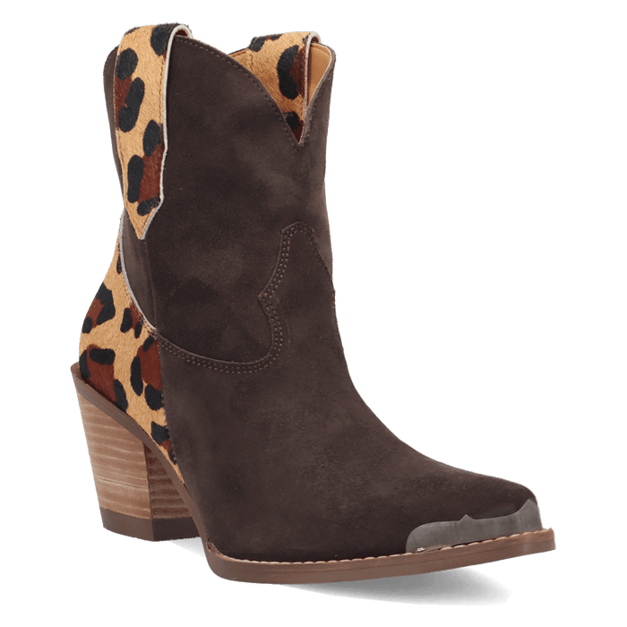 PRODUCT SHOT TEXAS CHARM SUEDE LEATHER BOOTIE AT 45 DEGREE ANGLE