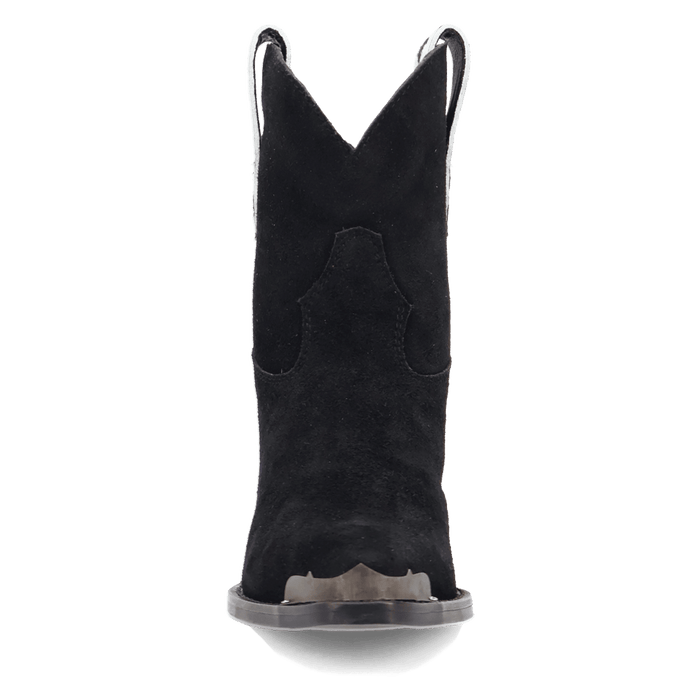 PRODUCT SHOT TEXAS CHARM SUEDE LEATHER BOOTIE AT FRONT ANGLE