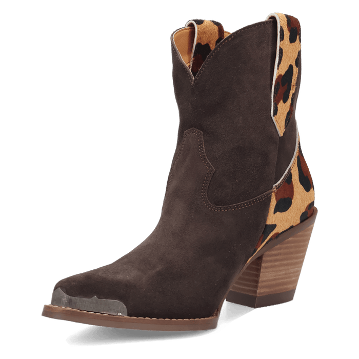 PRODUCT SHOT TEXAS CHARM SUEDE LEATHER BOOTIE AT 225 DEGREE ANGLE