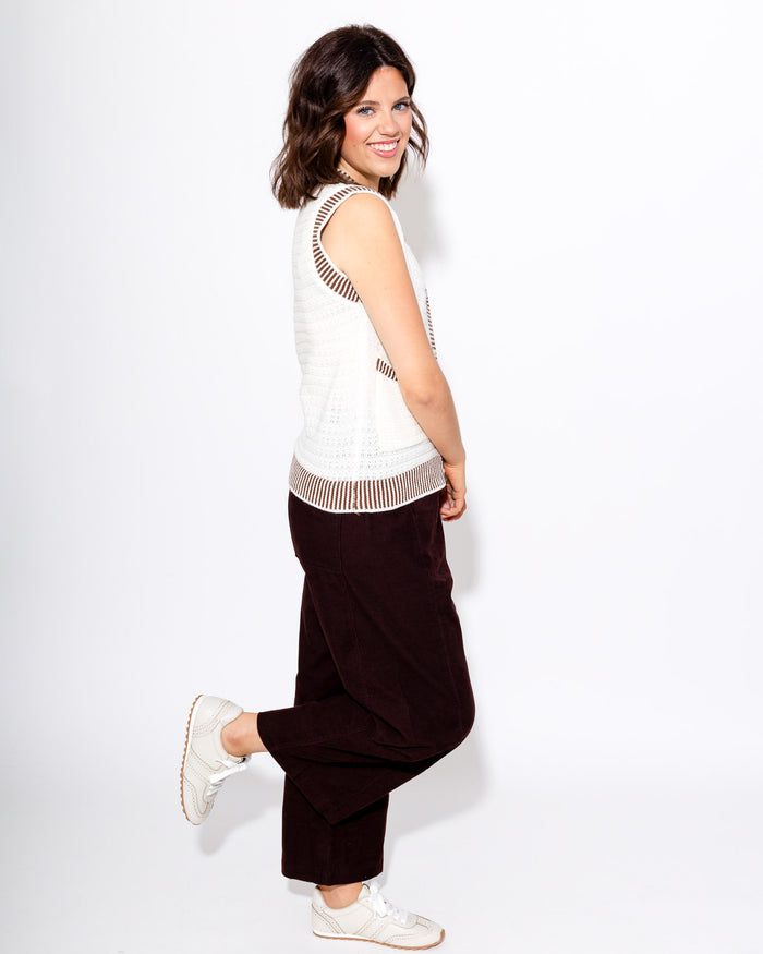 Textured Knit Sweater Vest