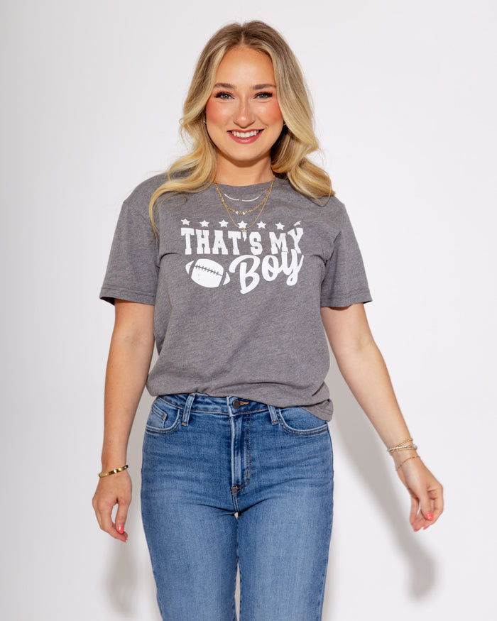 That's My Boy Tee in Graphite Heather