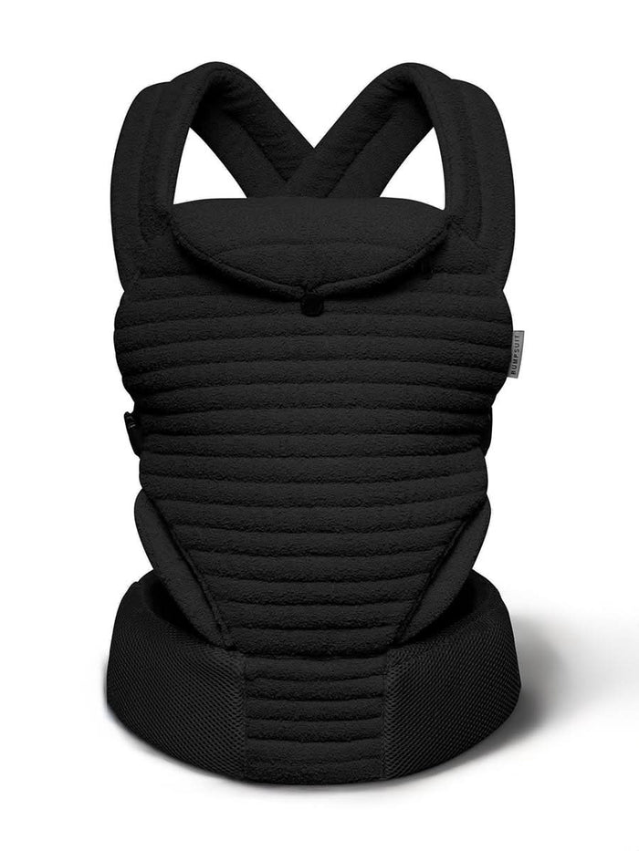 armadillo baby carrier in black on white background