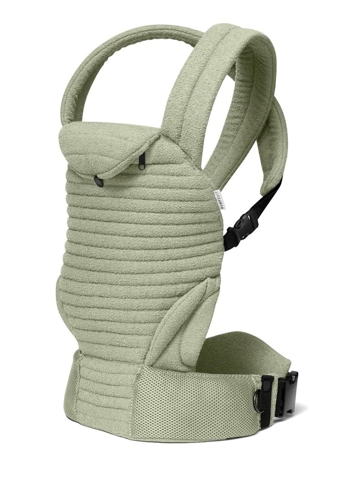 matcha green colored baby carrier side view white background