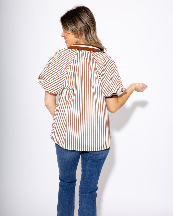The Caramel Band Half-Zip Top