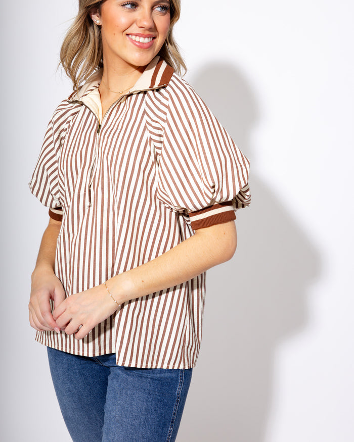 The Caramel Band Half-Zip Top