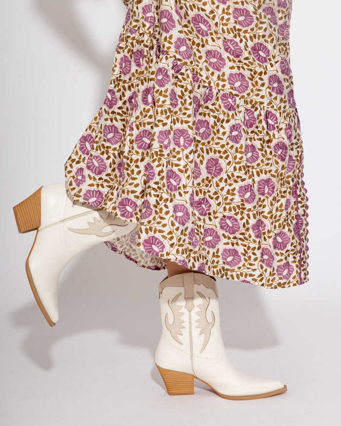 The Houston White Layered Western Boot