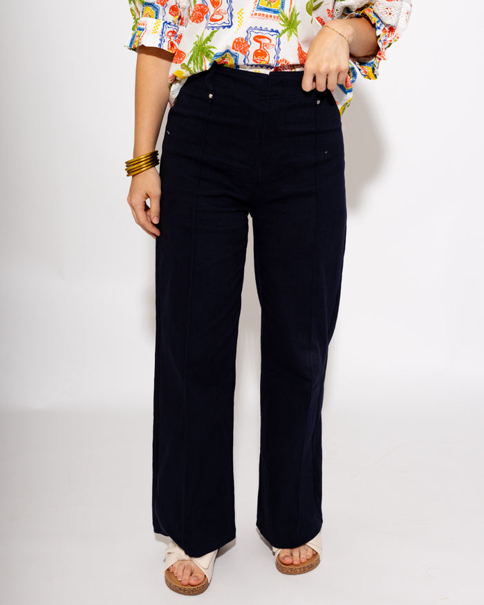 The Tailored Wide Leg Pant in Navy