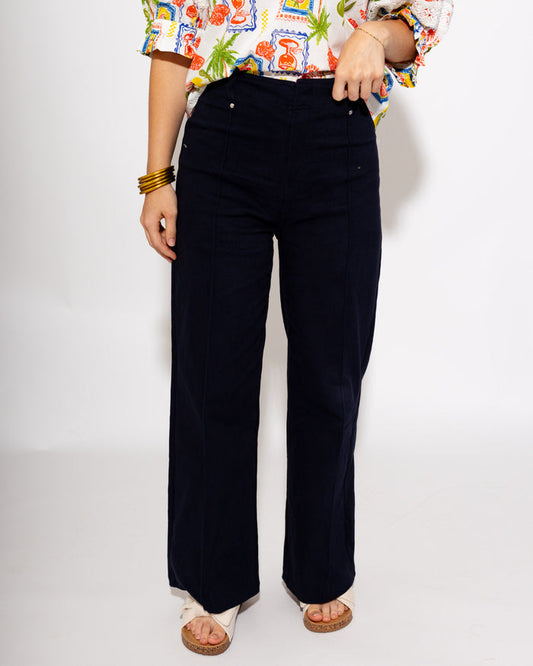 The Tailored Wide Leg Pant in Navy