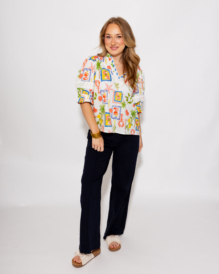 The Tailored Wide Leg Pant in Navy