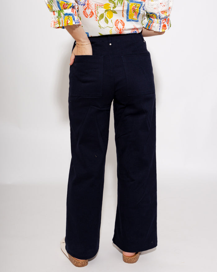 The Tailored Wide Leg Pant in Navy