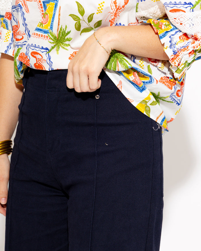 The Tailored Wide Leg Pant in Navy