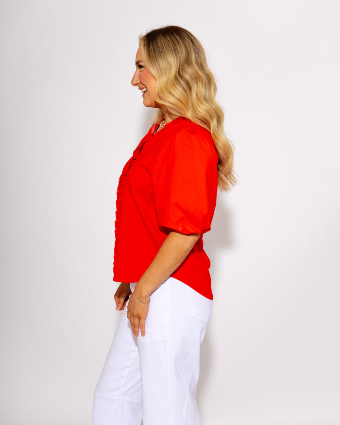 The Victory Flutter Poplin Top