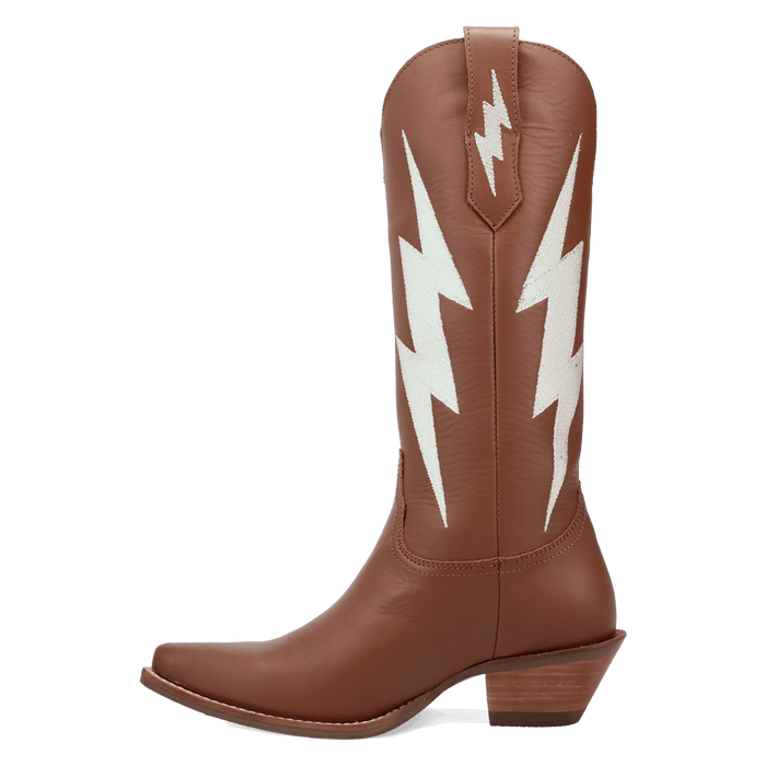 PRODUCT SHOT THUNDERBOLT LEATHER BOOT AT 135 DEGREE OUTSIDE ANGLE